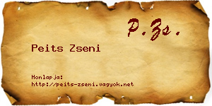 Peits Zseni névjegykártya
